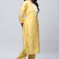 Yellow Embroidered Chanderi Suit Set for Women