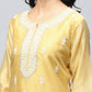 Yellow Embroidered Chanderi Suit Set for Women