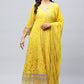 Yellow Embroidered Suit Set for Women