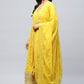 Yellow Embroidered Suit Set for Women