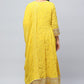 Yellow Embroidered Suit Set for Women