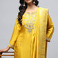 Yellow Neck Embroidered Suit Set for Women – Bright & Elegant