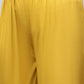 Yellow Printed Suit Set for Women with Hand Embroidery