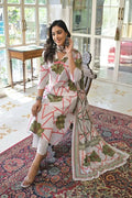 Abstract Bloom Printed Anarkali Suit Set - Qurbat