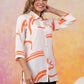 Abstract Orange Russian Silk Short Kurti - Qurbat