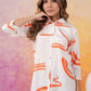 Abstract Orange Russian Silk Short Kurti - Qurbat