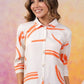 Abstract Orange Russian Silk Short Kurti - Qurbat