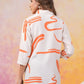 Abstract Orange Russian Silk Short Kurti - Qurbat