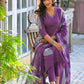 Amethyst Bloom Printed Kurta Set with Dupatta - Qurbat