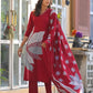 Amethyst Bloom Printed Kurta Set with Dupatta - Qurbat