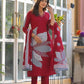 Amethyst Bloom Printed Kurta Set with Dupatta - Qurbat