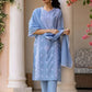 Azure Bloom Chikankari Suit Set - Qurbat