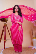 Bandhej Bliss in Hot Pink - Qurbat
