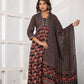 Black Printed Cotton Suit Set - Qurbat