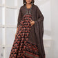 Black Printed Cotton Suit Set - Qurbat