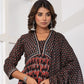Black Printed Cotton Suit Set - Qurbat