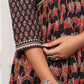 Black Printed Cotton Suit Set - Qurbat