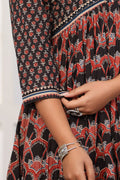 Black Printed Cotton Suit Set - Qurbat