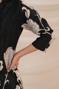 Black Silk Digital Printed Co - ord Set - Qurbat