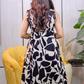 Monochrome Abstract Print Sleeveless Kurta Set (2PC) - Premium Cotton