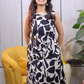 Monochrome Abstract Print Sleeveless Kurta Set (2PC) - Premium Cotton