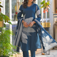 Amethyst Bloom Printed Kurta Set with Dupatta