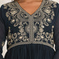 Blue Embroidery Cotton Suit Set - Qurbat