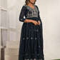 Blue Embroidery Cotton Suit Set - Qurbat