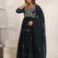 Blue Embroidery Cotton Suit Set - Qurbat