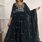 Blue Embroidery Cotton Suit Set - Qurbat