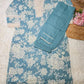 Blue Floral Cotton Kurta Set with Crochet Lace Detailing – 2PC Set - Qurbat