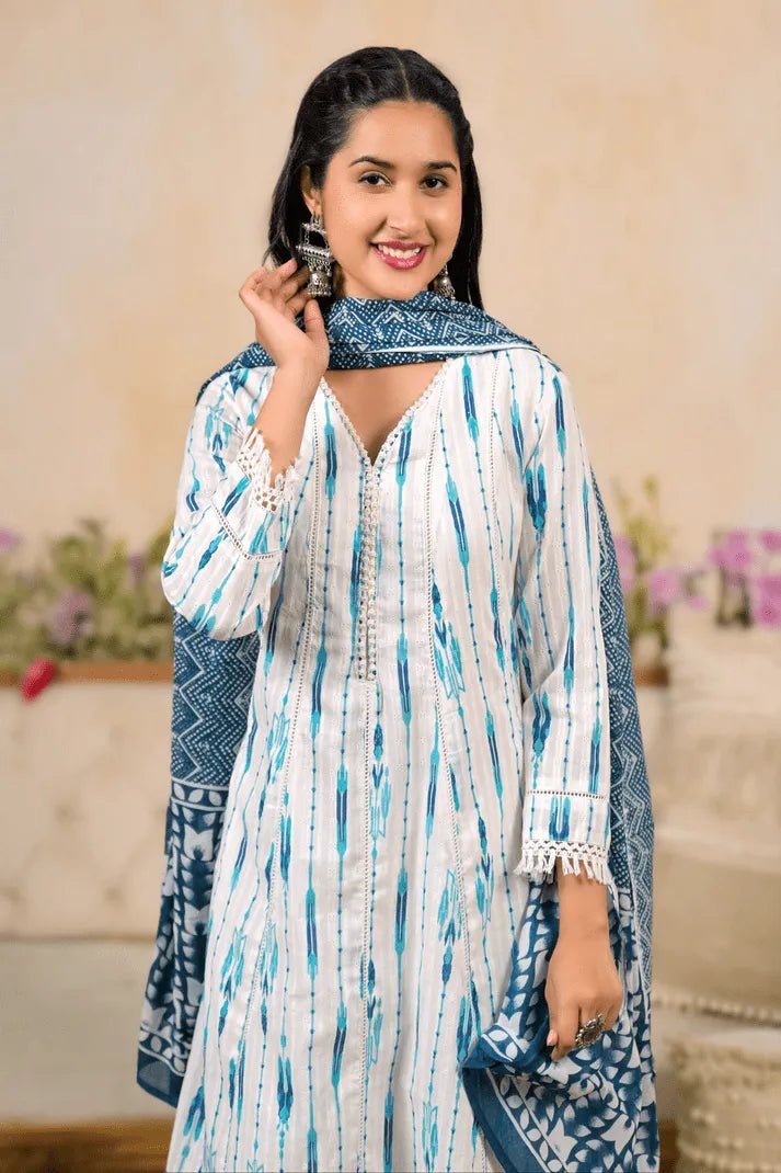 Coastal Breeze Printed Suit Set - Qurbat