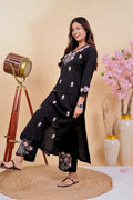 Elegant Black Kurta Set – A Fusion of Comfort & Style - Qurbat