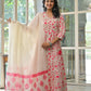 Elegant Floral Cotton 3 - Piece Suit Set - Qurbat