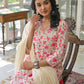 Elegant Floral Cotton 3 - Piece Suit Set - Qurbat