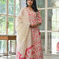 Elegant Floral Cotton 3 - Piece Suit Set - Qurbat