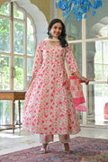 Elegant Floral Cotton 3 - Piece Suit Set - Qurbat