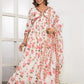 Ethereal Floral Print Anarkali Suit Set - Qurbat