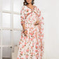 Ethereal Floral Print Anarkali Suit Set - Qurbat