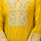 Golden Paisley Embroidered Anarkali Suit Set - Qurbat