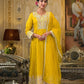 Golden Paisley Embroidered Anarkali Suit Set - Qurbat