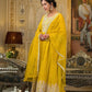 Golden Paisley Embroidered Anarkali Suit Set - Qurbat