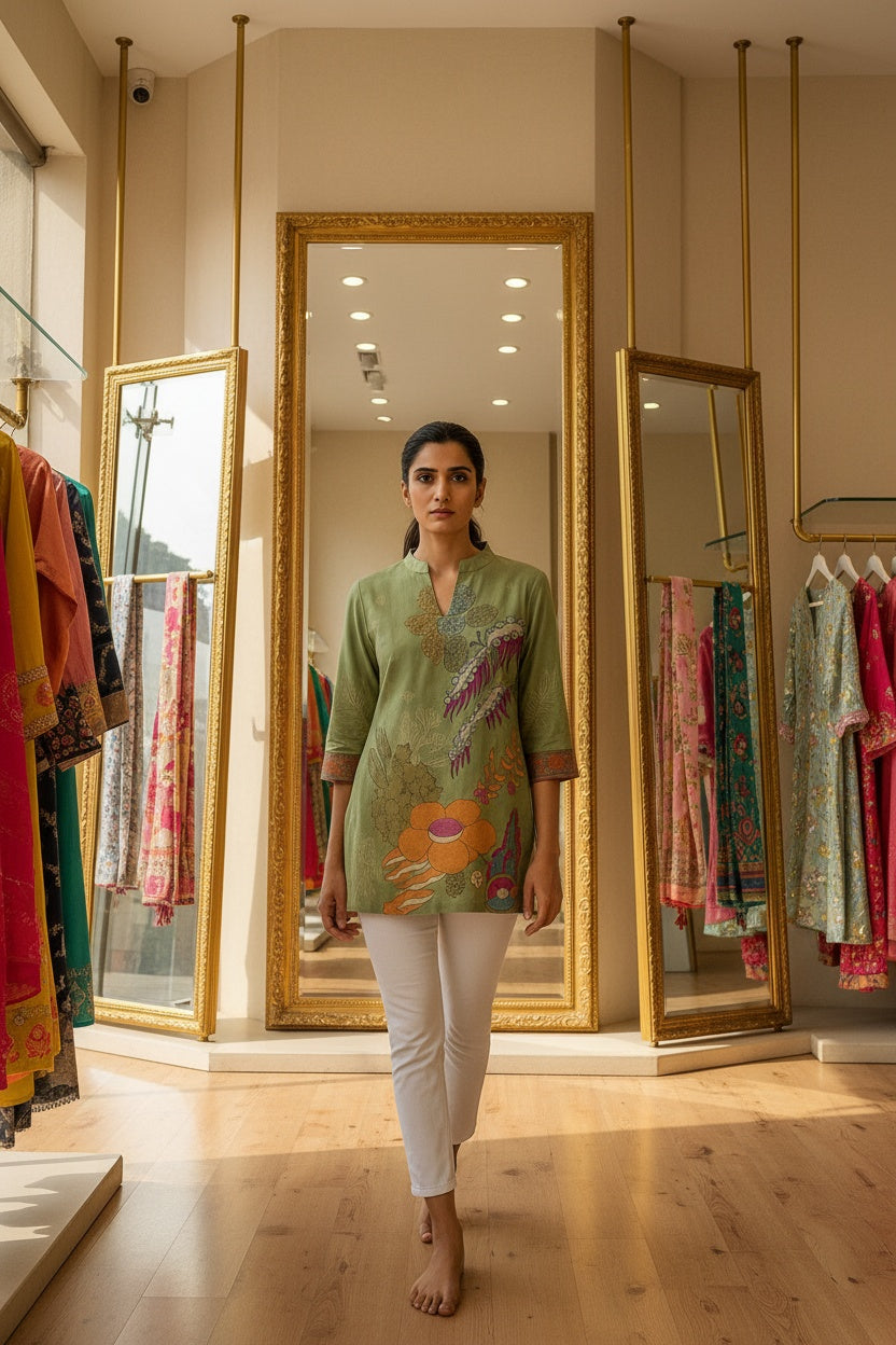 Lightweight Muslin Short Kurti for Everyday Comforty