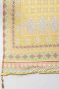 Green Crepe Printed Suit Set for Women with Hand Embroidery - Qurbat