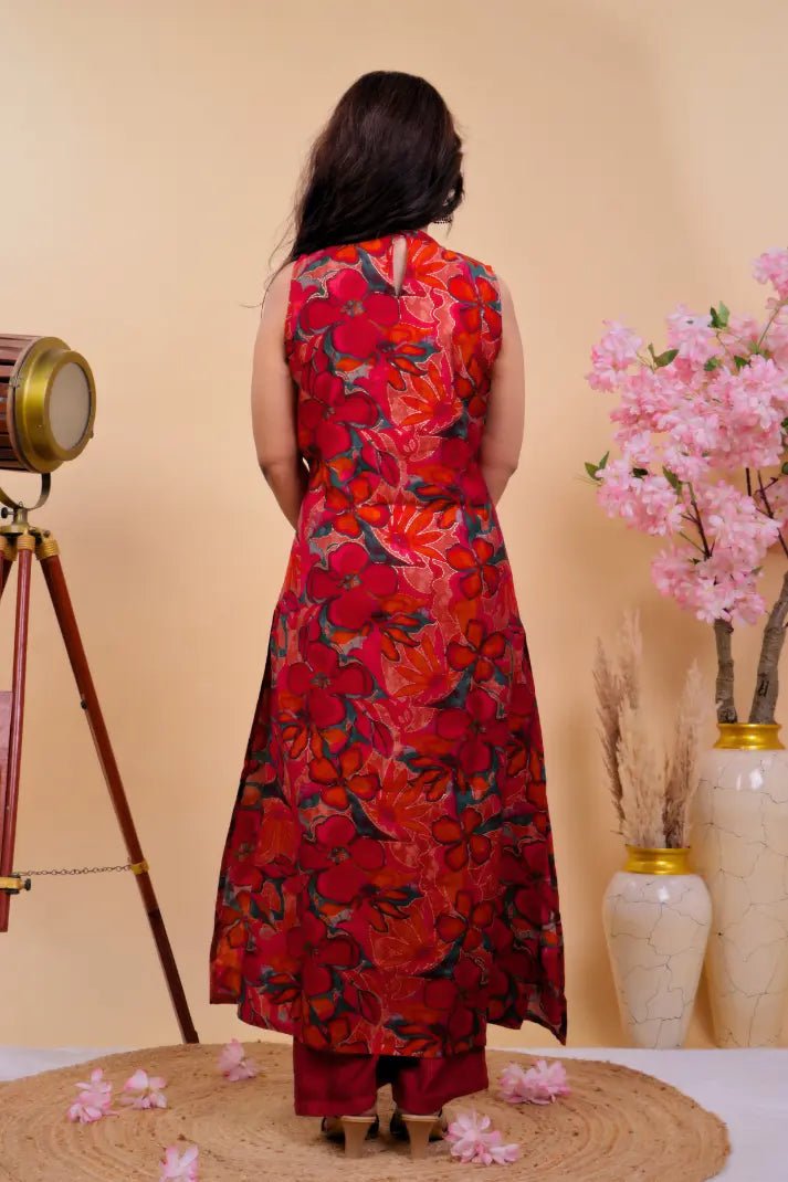 Gulmohar Hand - Painted Suit Set - Qurbat