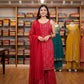 Timeless  Red  Bandhani Print Sharara Set with Dupatta