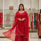 Timeless  Red  Bandhani Print Sharara Set with Dupatta