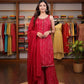 Timeless  Red  Bandhani Print Sharara Set with Dupatta