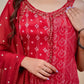 Timeless  Red  Bandhani Print Sharara Set with Dupatta