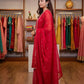 Timeless  Red  Bandhani Print Sharara Set with Dupatta